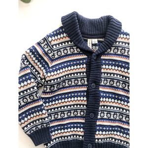 Janie & Jack knit button up shawl collar sweater cardigan